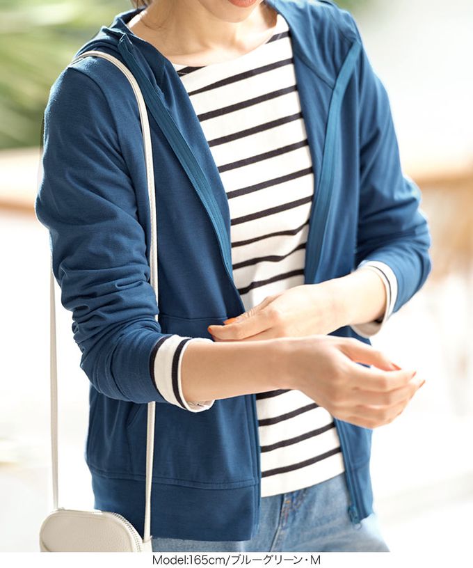 日本 Kobe Lettuce - 99.9%抗UV防曬連帽拉鏈外套-玫粉