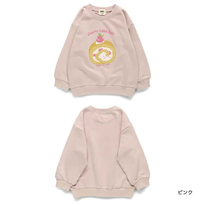 日本 BRANSHES - 可愛女孩印花縮口長袖上衣-英文LOGO-黑