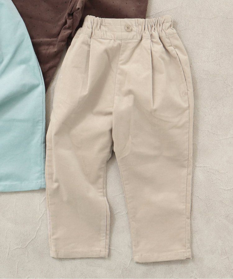 日本 apres les cours - 百搭彈力燈芯絨休閒長褲-水藍