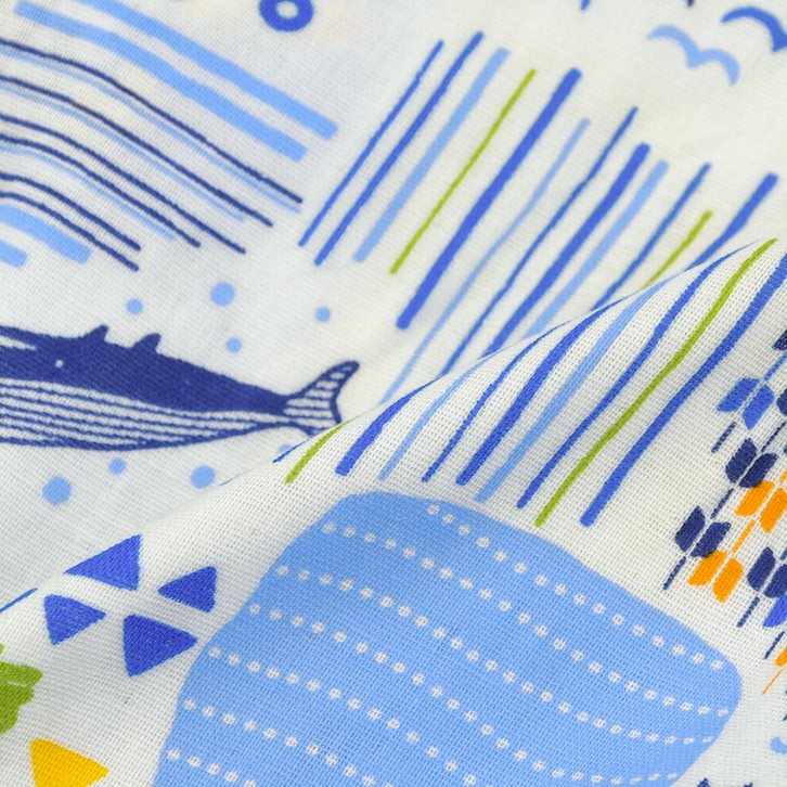 akachan honpo - 甚平包屁衣-海-米白色