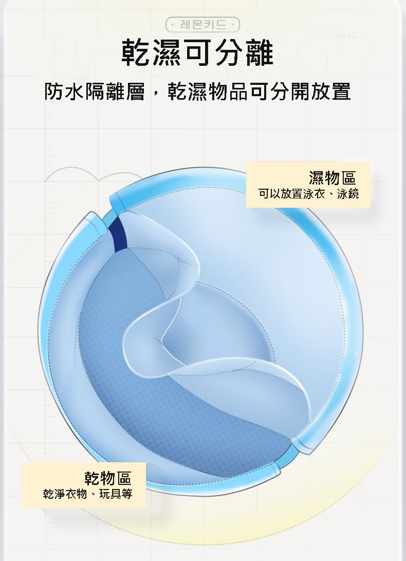 韓國lemonkid - 乾濕分離游泳包-粉小兔 (均碼)