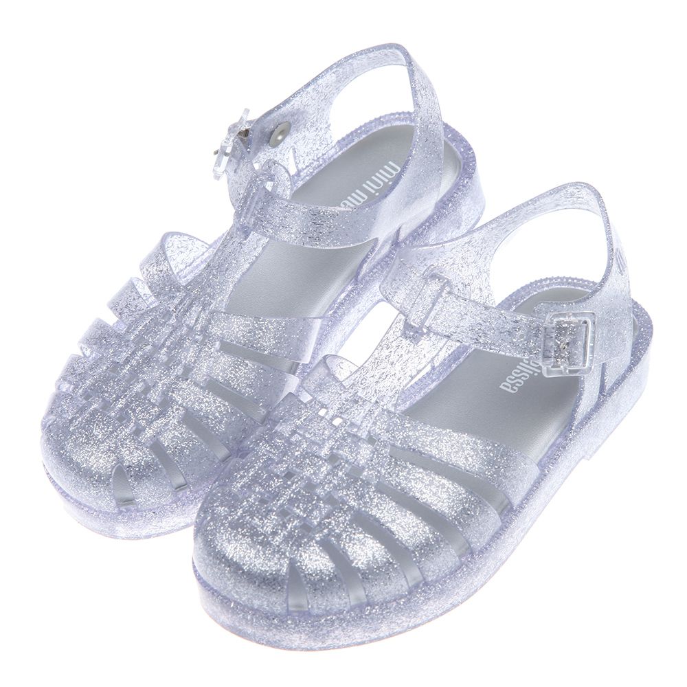Melissa - 閃耀果凍銀兒童涼鞋漁夫鞋香香鞋-銀色