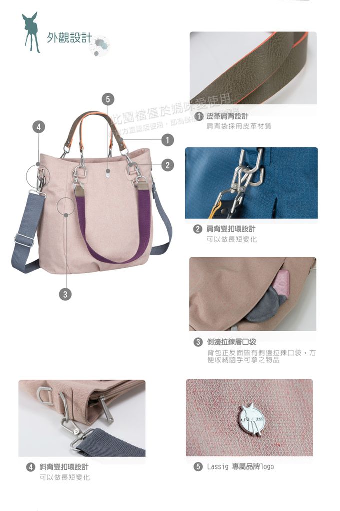 德國 Lassig - 都會時尚大托特媽媽包-甜莓果-含尿布墊+推車掛勾+隨身收納袋+背帶+斜背帶+手提帶+保溫保冷奶瓶袋
