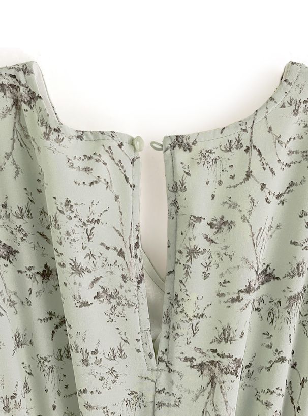 日本 GRL - 浪漫花園後綁帶雪紡洋裝-象牙白