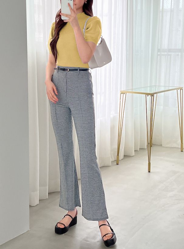 日本 GRL - 聯名款 彈性羅紋泡泡短袖上衣-珊瑚橘