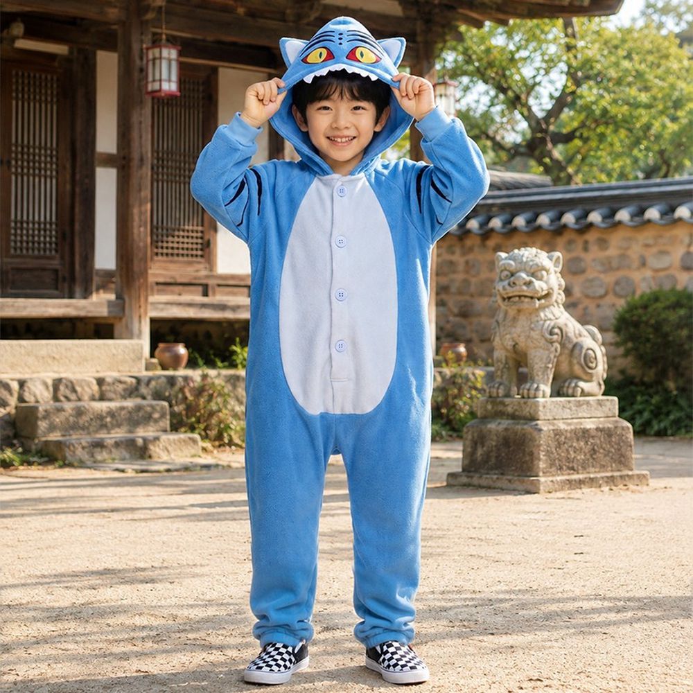 藍色老虎造型連身衣