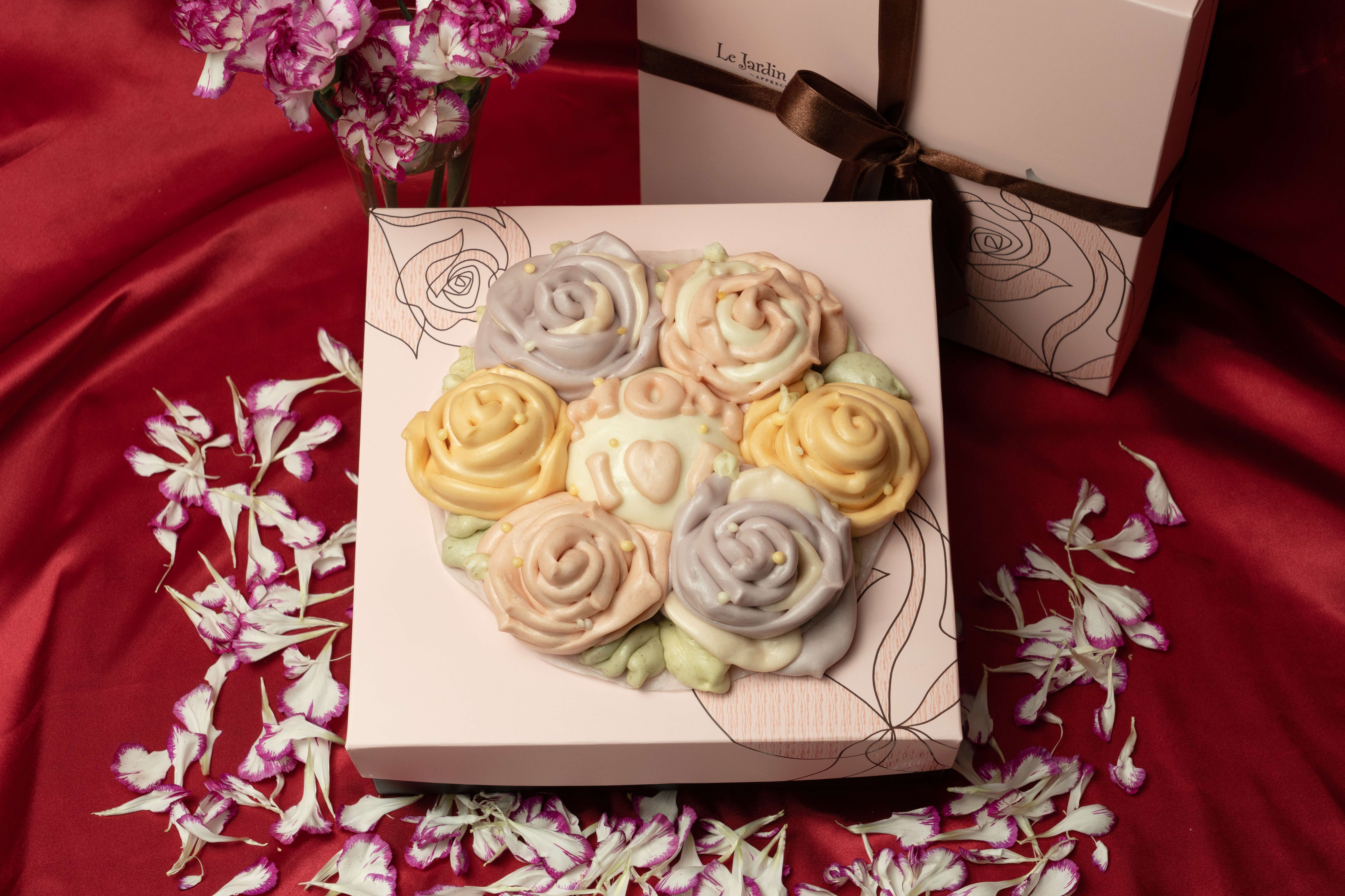 老甜媽手工饅頭 - 我愛媽媽禮盒-玫瑰花樣式-八吋400克