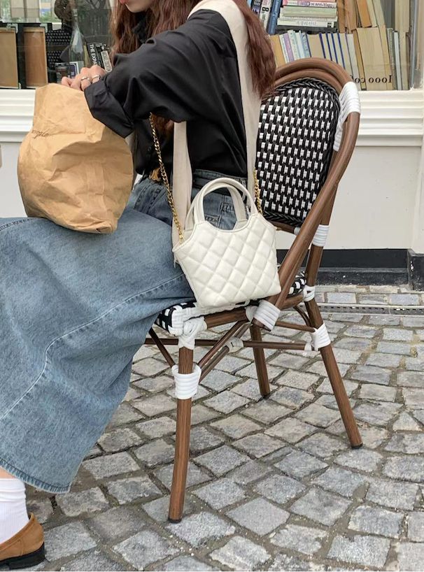 日本 GRL - 2WAY時尚漆皮金屬鏈側背小包-焦糖棕 (F)