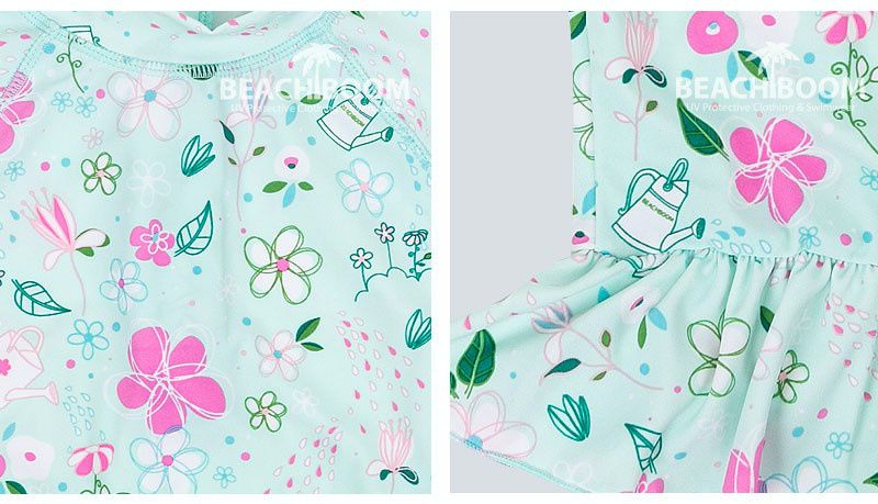 韓國 Beach Boom - UPF50+長袖泳裝/泳衣-香草花園