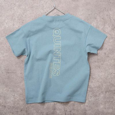 日本 BRANSHES - 100%棉 街頭印花短袖上衣-QUINTES-水藍