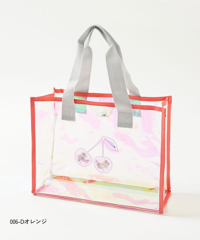 日本 devirock - 獨角獸色系閃亮愛心PVC防水游泳包-粉紫系 (27x35x14cm)