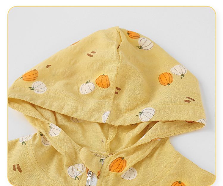 純棉連帽防曬外套-小貓-白色