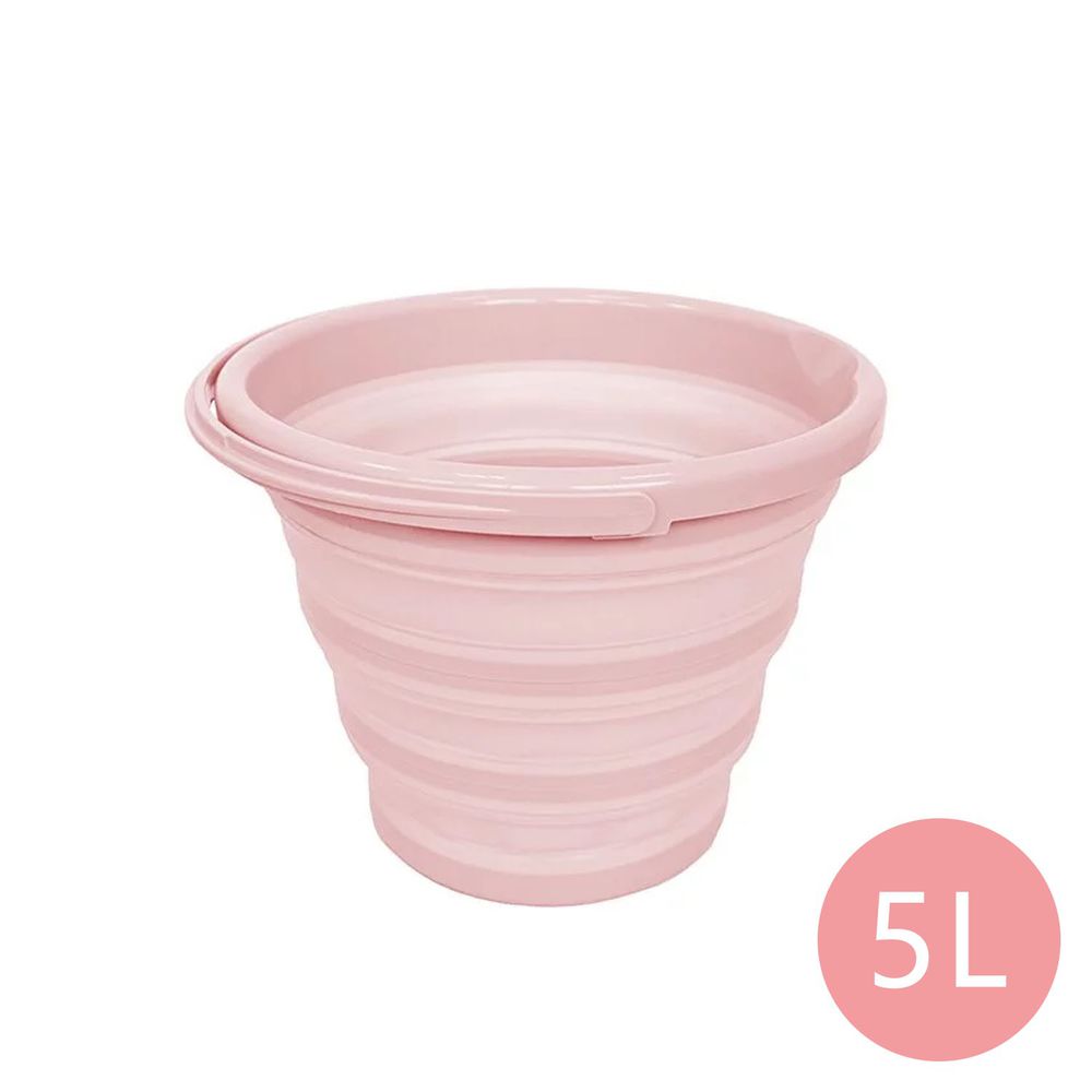 KINYO - 輕巧摺疊桶-粉色 (中_5L)-LP1631PI