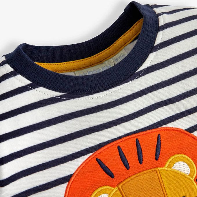 英國 JoJo Maman BeBe - 超優質嬰幼兒童100％純棉短袖上衣/ T-shirt/ 動物T-獅子來囉!