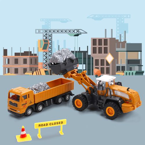 兒童仿真工程卡車套裝玩具26件組