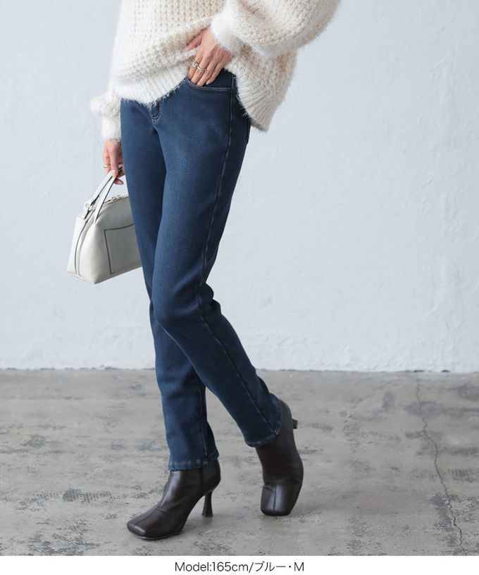 日本 Kobe Lettuce - 最暖刷毛美腿丹寧褲(可選長度)-灰棕