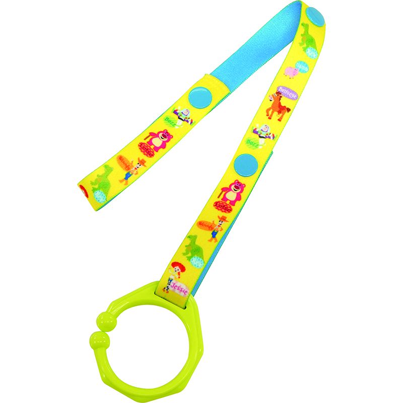 akachan honpo - 玩具防掉繩C型扣環款-迪士尼-藍色 (【繩子】最短時:27cm 最長時:31cm【扣環】4.6×5.3cm)