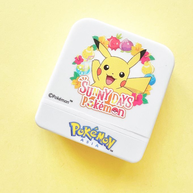 可愛卡通印章 - 方塊印章-寶可夢(皮卡丘)-淺藍 (3.3x1cm)