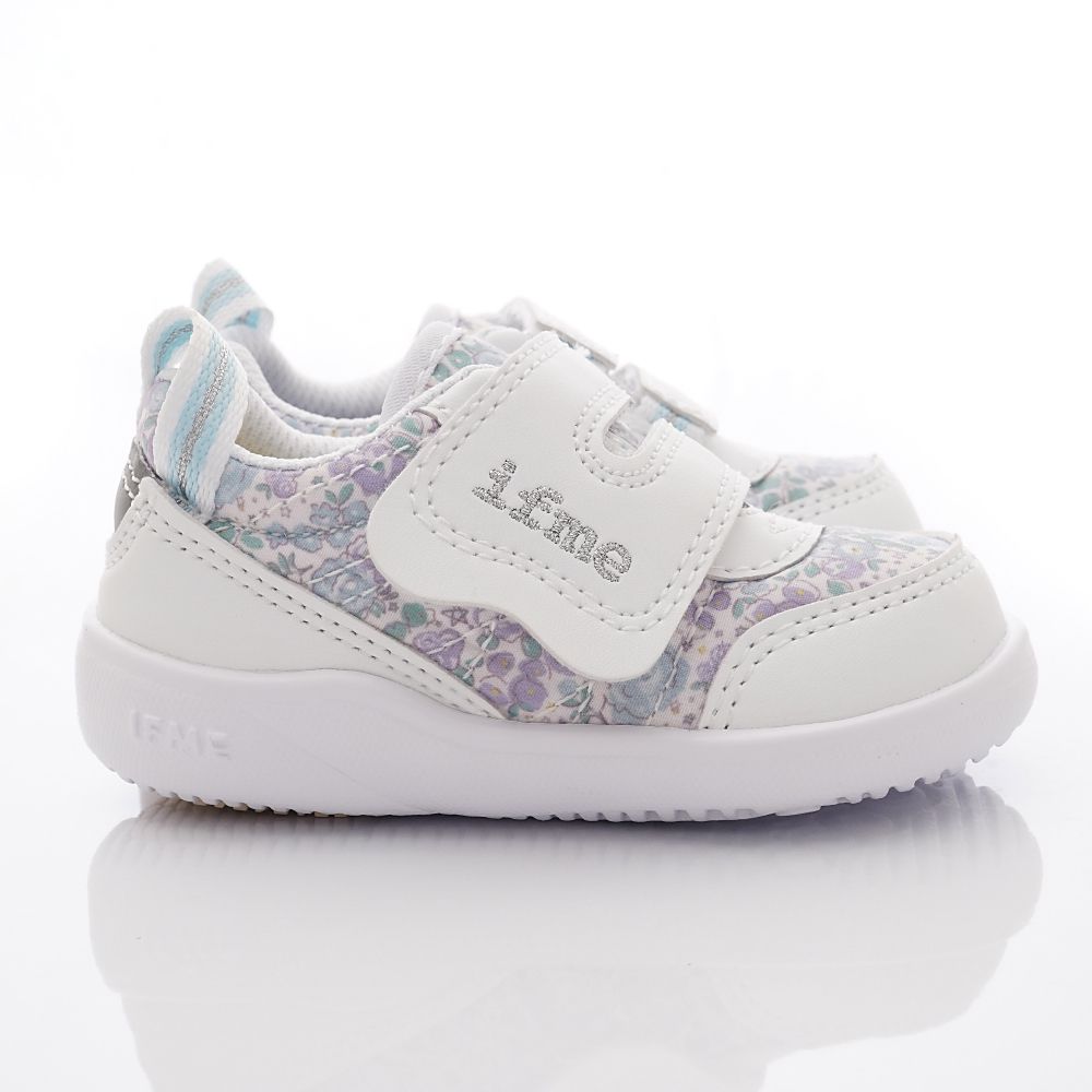 日本IFME - 機能學步鞋-Light碎花機能學步款(寶寶段)-白