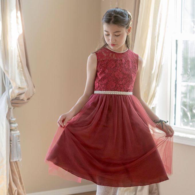 日本 Catherine Cottage - 夢幻珍珠點綴薄紗洋裝/小禮服-丁香紫