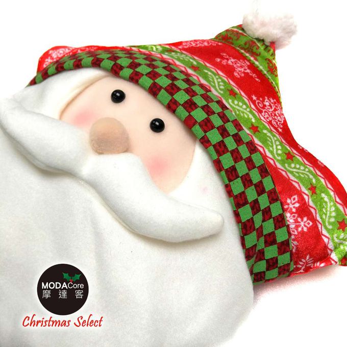 MODACore 摩達客 - 超萌聖誕快樂五角星抱枕靠枕-聖誕老公公
