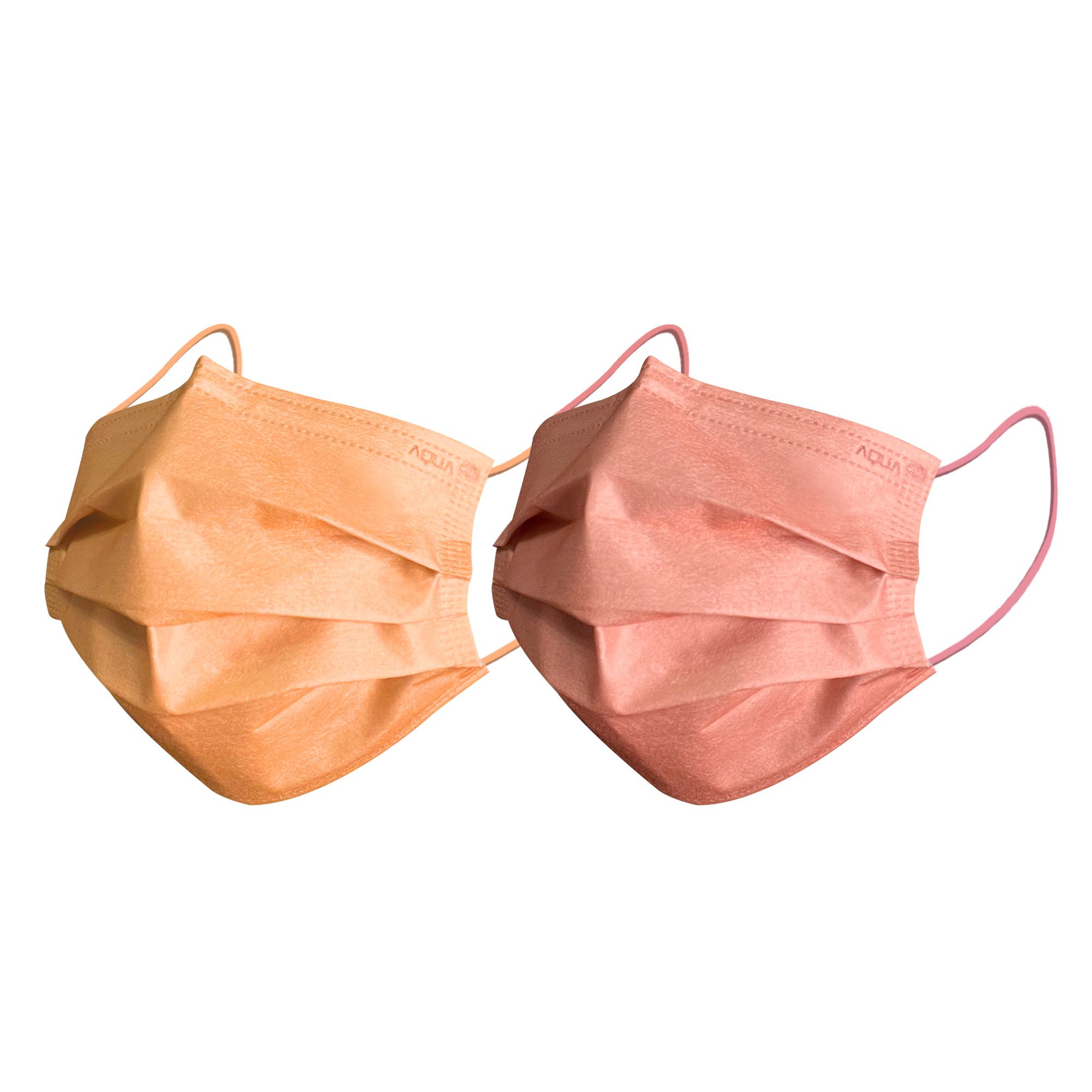 MODACore 摩達客 - 水舞醫用口罩-MIT+MD雙鋼印-莫蘭迪系列-蜜橙橘、珊瑚粉-2盒組(30入/盒)