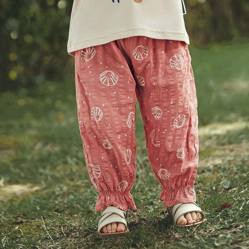 寬鬆束口防蚊褲/空調褲-杏色