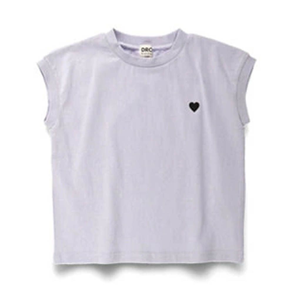 率性女孩法式袖上衣-愛心-淺紫