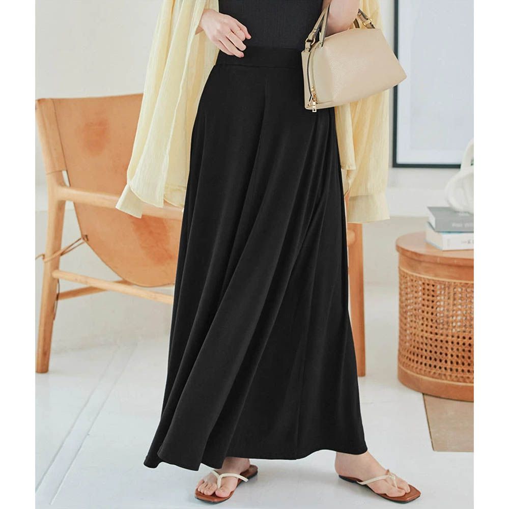百搭透氣飄逸修身長裙-(可選長度)-氣質黑