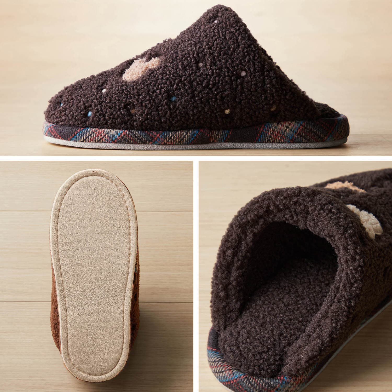 日本千趣會 - 迪士尼 刷毛保暖室內拖鞋-米妮捧臉-粉紅