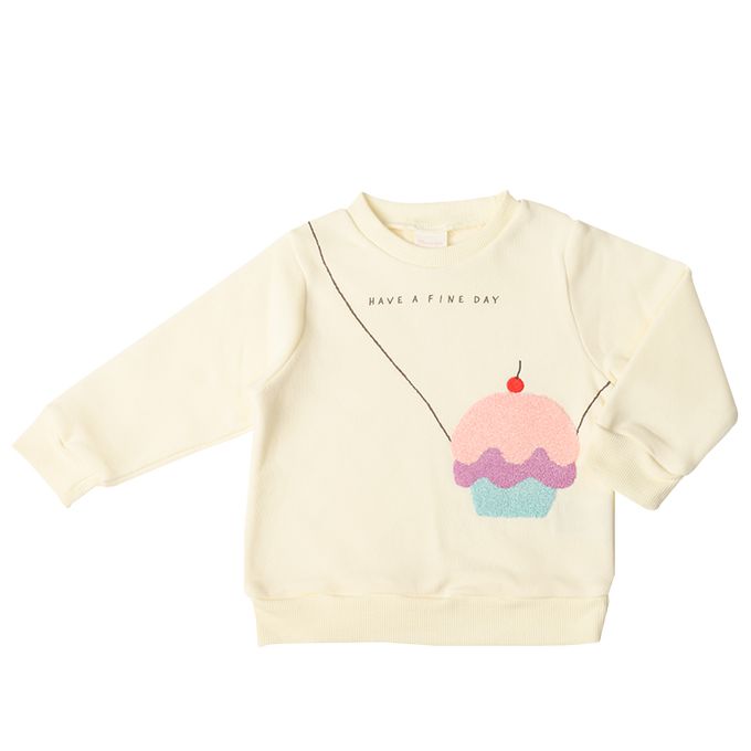 akachan honpo - 長袖休閒上衣-小包包風-象牙白色