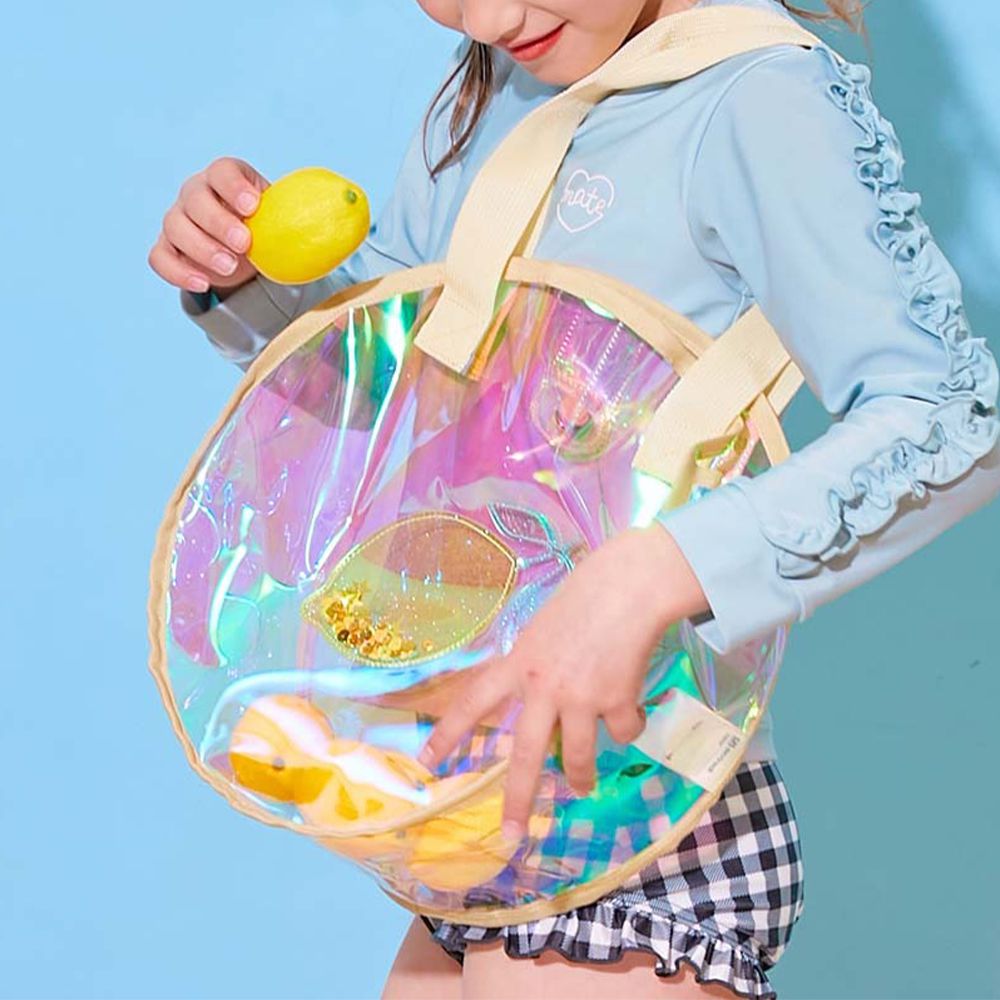 獨角獸色系閃亮PVC游泳/玩水包-檸檬-黃