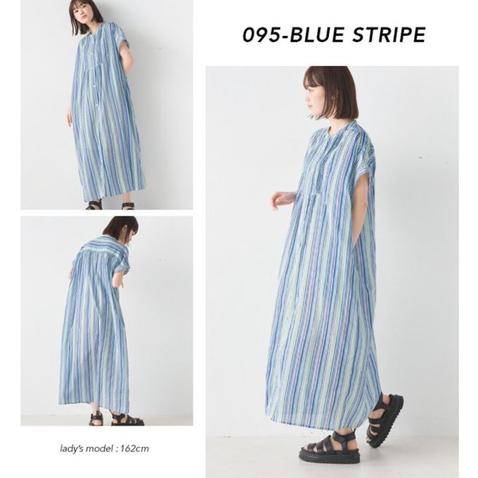 日本 OMNES - 100%印度棉 襯衫式印花短袖洋裝-黑底滿版花