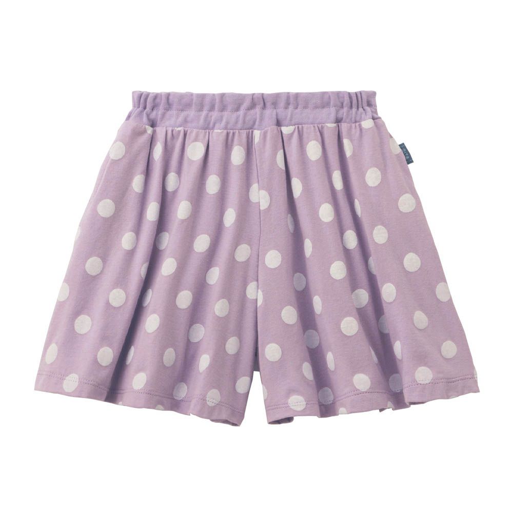 GITA 純棉薄涼傘狀短褲-點點-紫