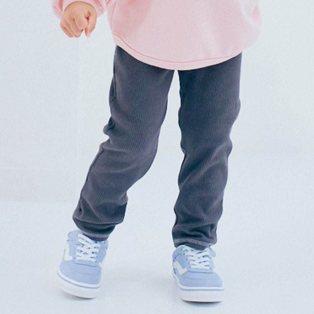 前後兩穿 鬆緊彈性長褲-素色-深灰