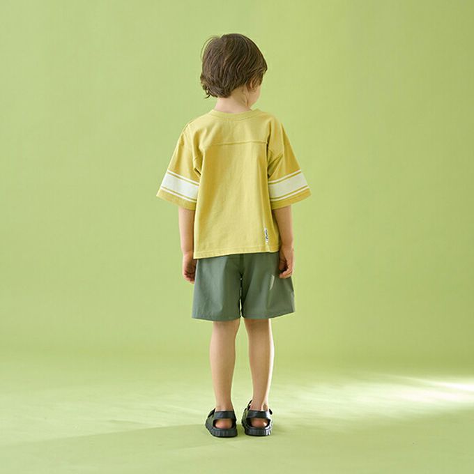 日本 b-ROOM - 正反都OK 落肩線條短袖上衣-白