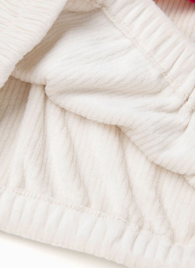 韓國 OZKIZ - 荷葉滾邊小喇叭褲保暖套裝-杏