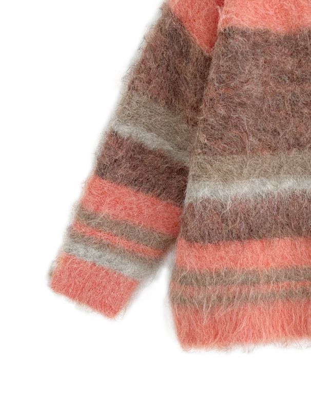 日本 GRL - 時尚感撞色毛絨長版外套-深灰黑 (F)