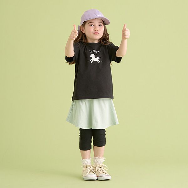 日本 Lycee mine - 波浪甜美彈性內搭褲裙(6分丈)-薄荷綠