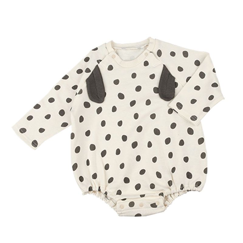 akachan honpo - 包屁衣+緊身褲-滿版印花-象牙白色