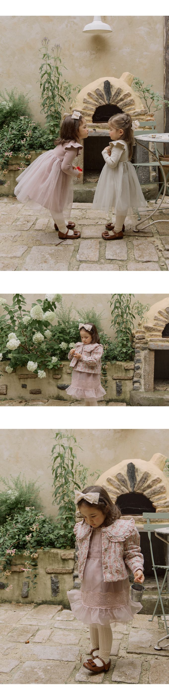 韓國 Puellaflo - 公主感拼接網紗洋裝-藕