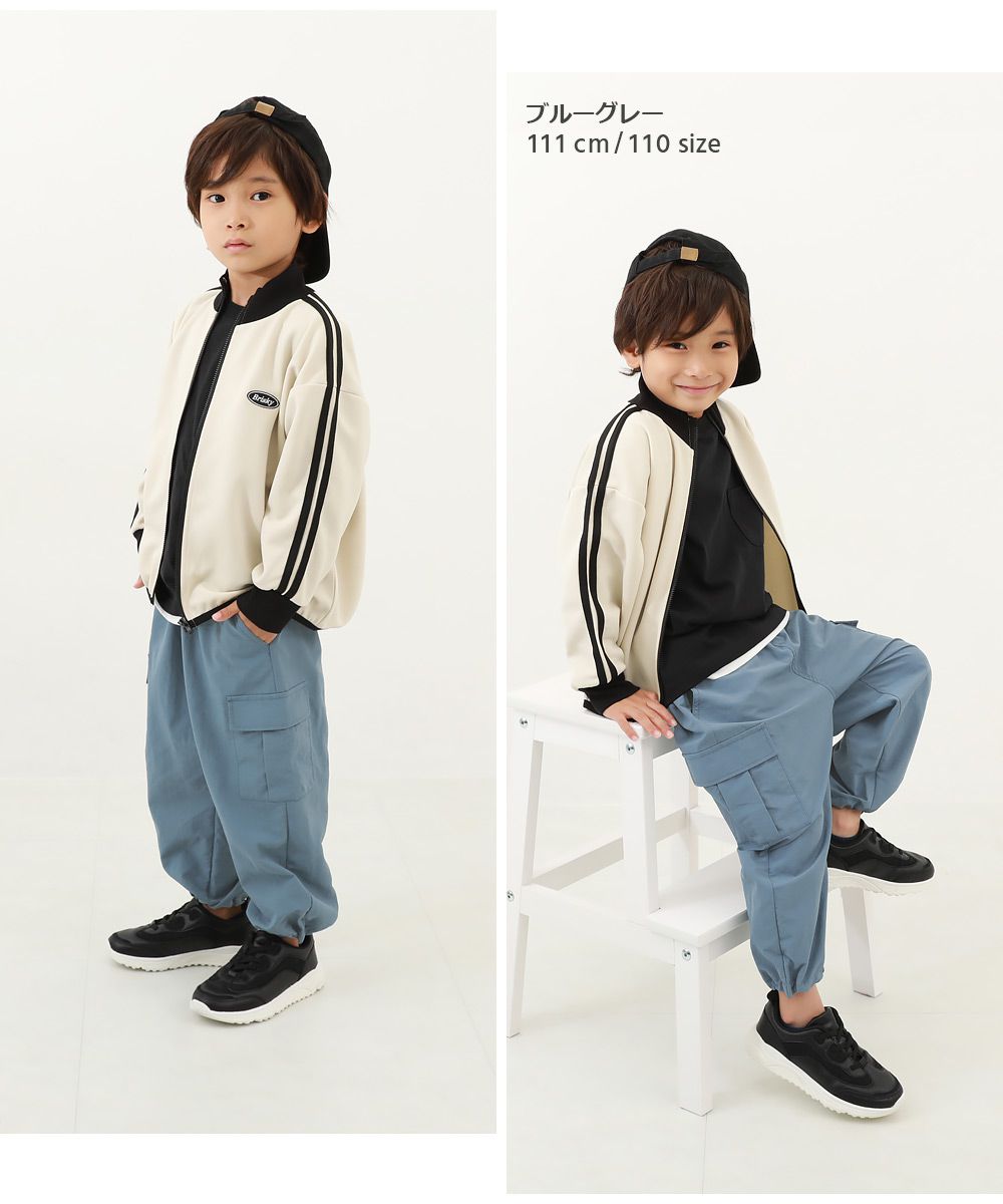 日本 devirock - 大口袋抽繩工裝風定番長褲-黑