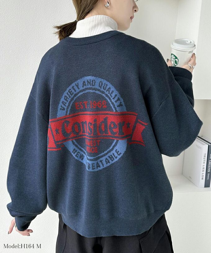 日本 Classical Elf - Java 4WAY印花厚磅針織上衣-左胸棕色LOGO-杏