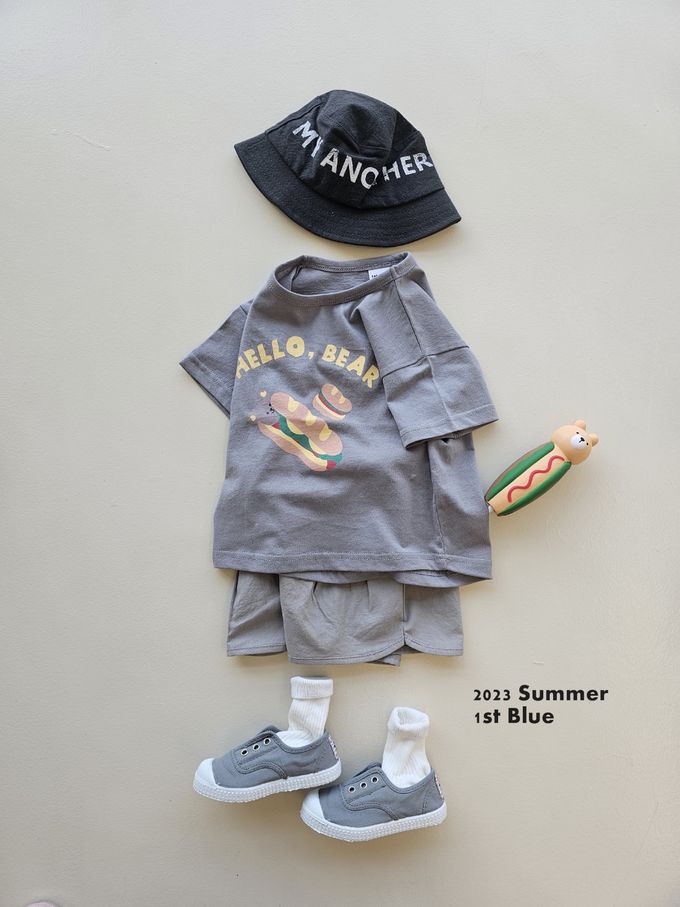 韓國 First Blue - 鬆緊腰日常好搭褶線短褲-亮黃