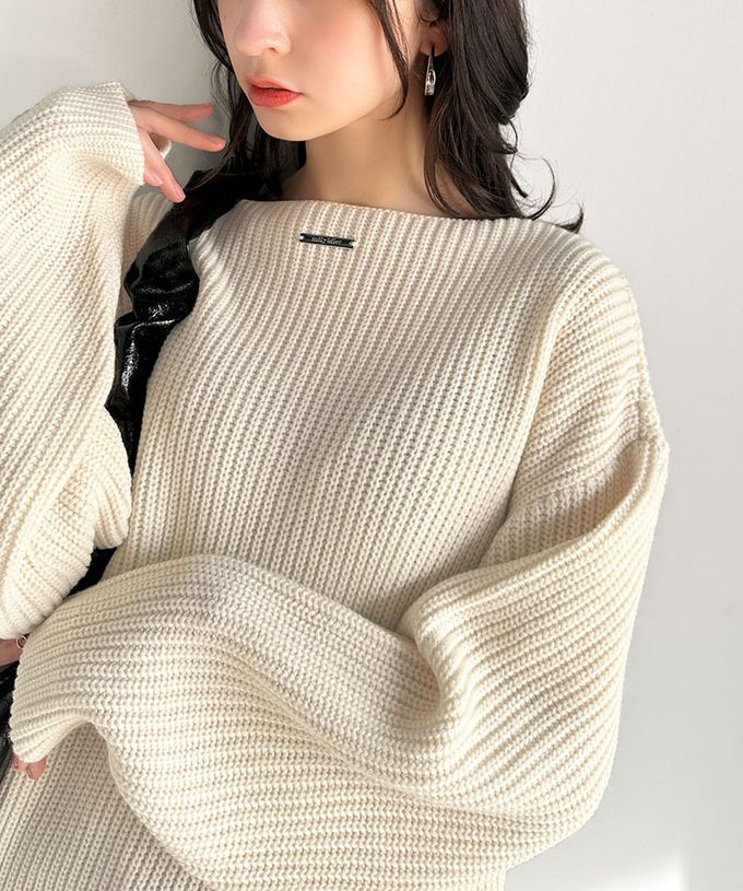 日本 Classical Elf - mily bilet 前後2way氣質粗針織上衣-黑