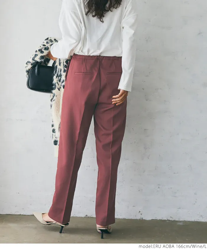 日本 COCA - 薄款打褶洗鍊修身錐型褲-米杏