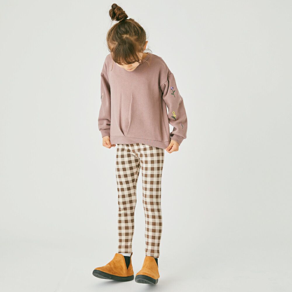 日本 evercloset - 浪漫彩色小花刺繡長袖上衣-炭黑