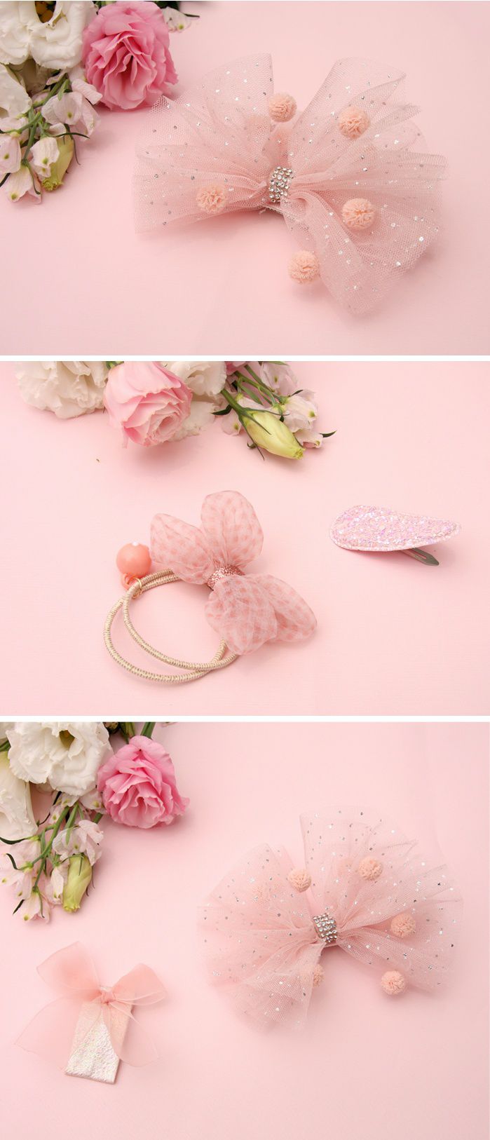 韓國 Bimbo Bimba - 髮飾禮盒組-粉紅A