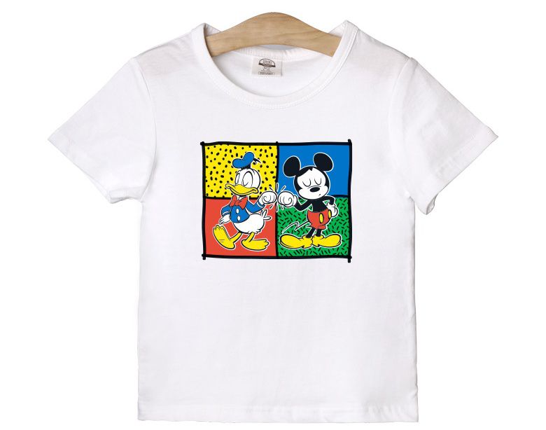 (韓製)正版迪士尼 - 純棉T-米奇與唐老鴨-白