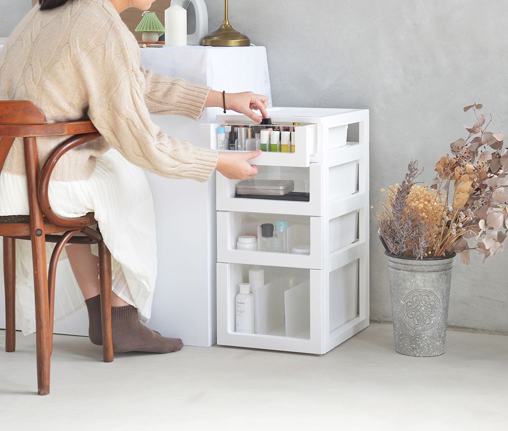 PICKup - 四層化妝品分格抽屜收納櫃(1低2中1高抽)-DIY